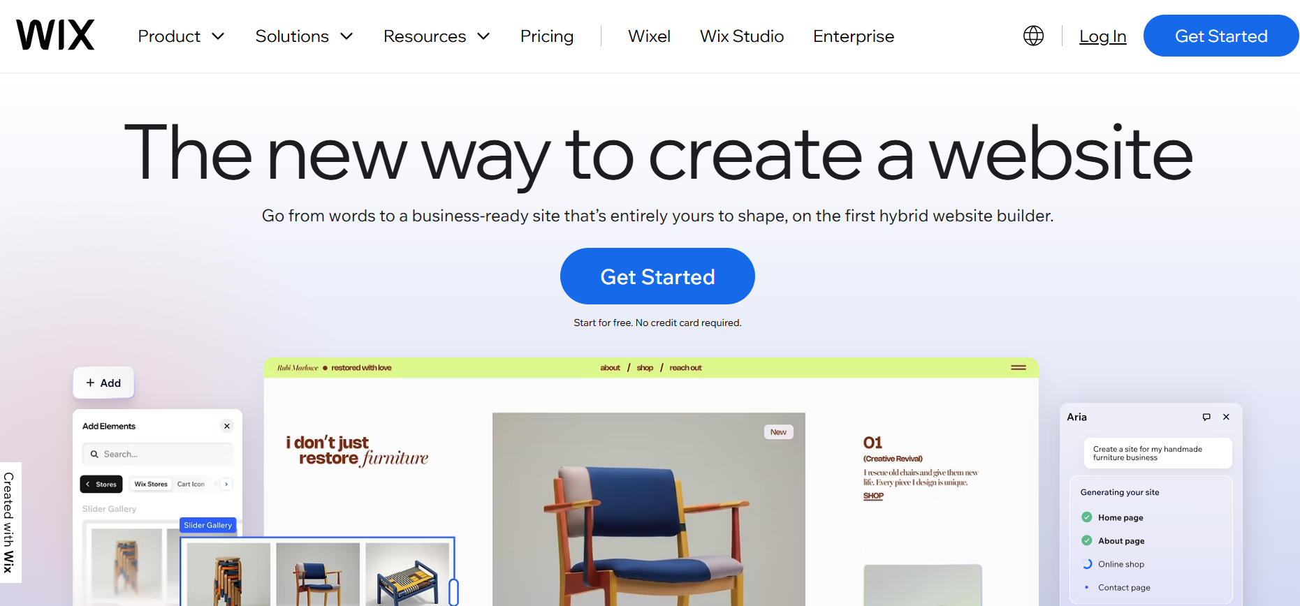 Screenshot of Wix website representing large-scale apps built with React Native.